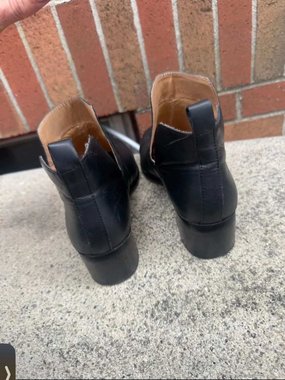 Franco Sarto Black Leather Ankle Booties Low Heel Chelsea Boots